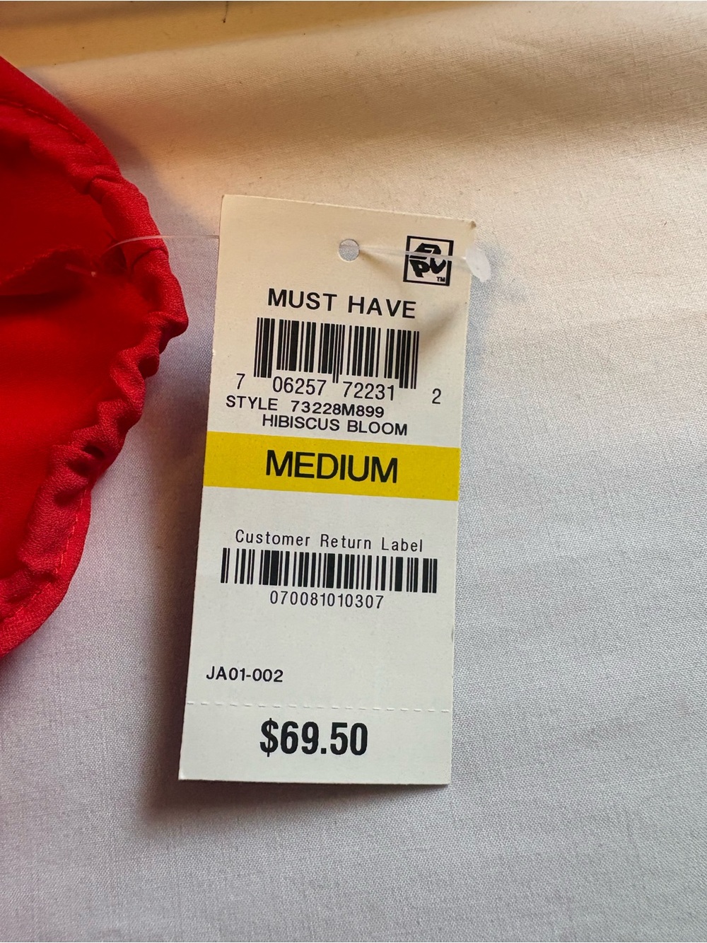INC International Concepts Red Ruffle Off-Shoulder Blouse - Picture 4 of 4